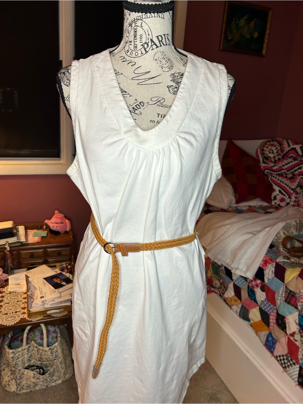 White Lands End Sleeveless Dress